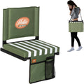 Stadium Seats for Bleachers with Back Support (Green) - Thick 4in