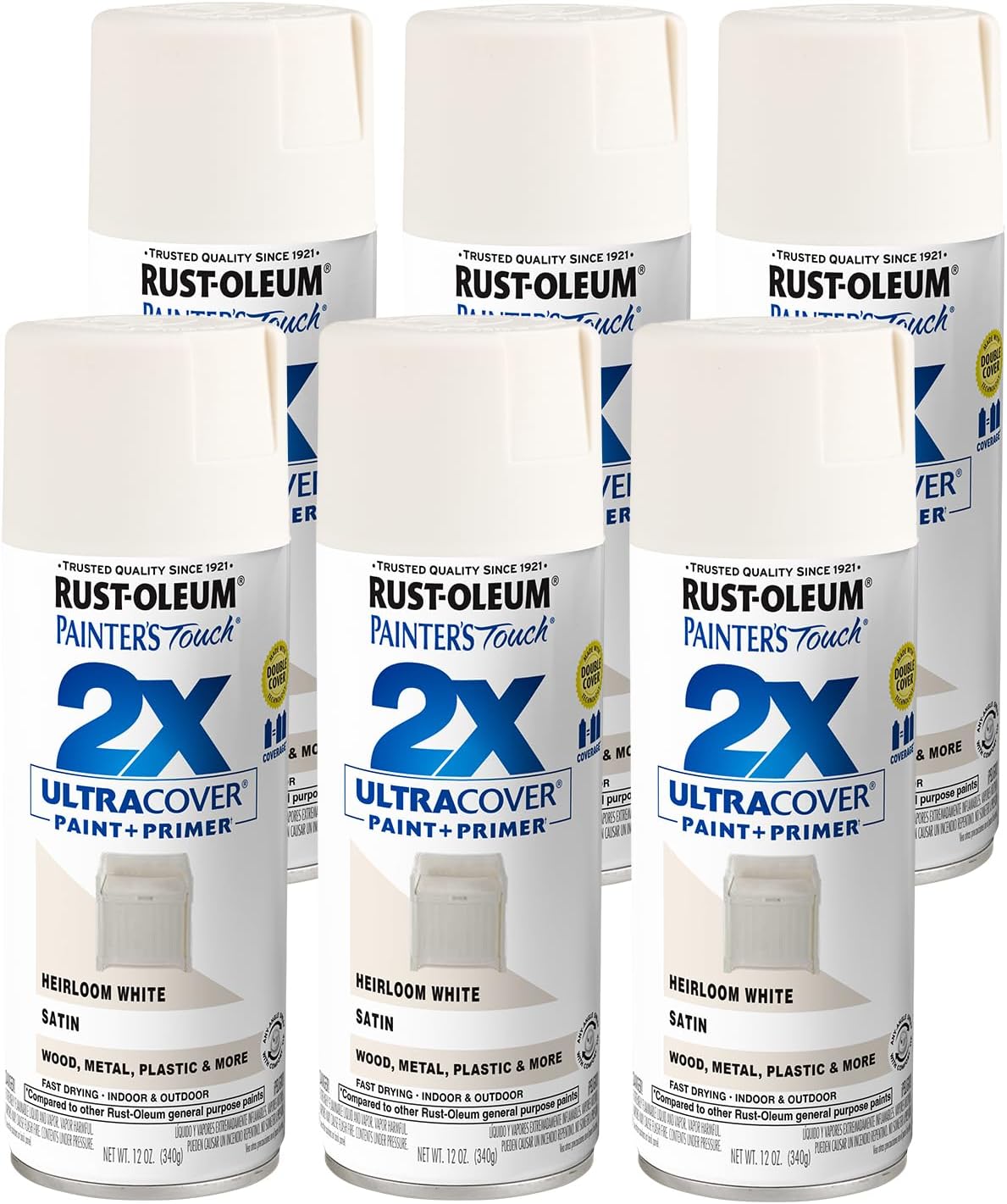 Rust-Oleum Painter's Touch 2X Ultra Cover Spray Paint Pack of 6