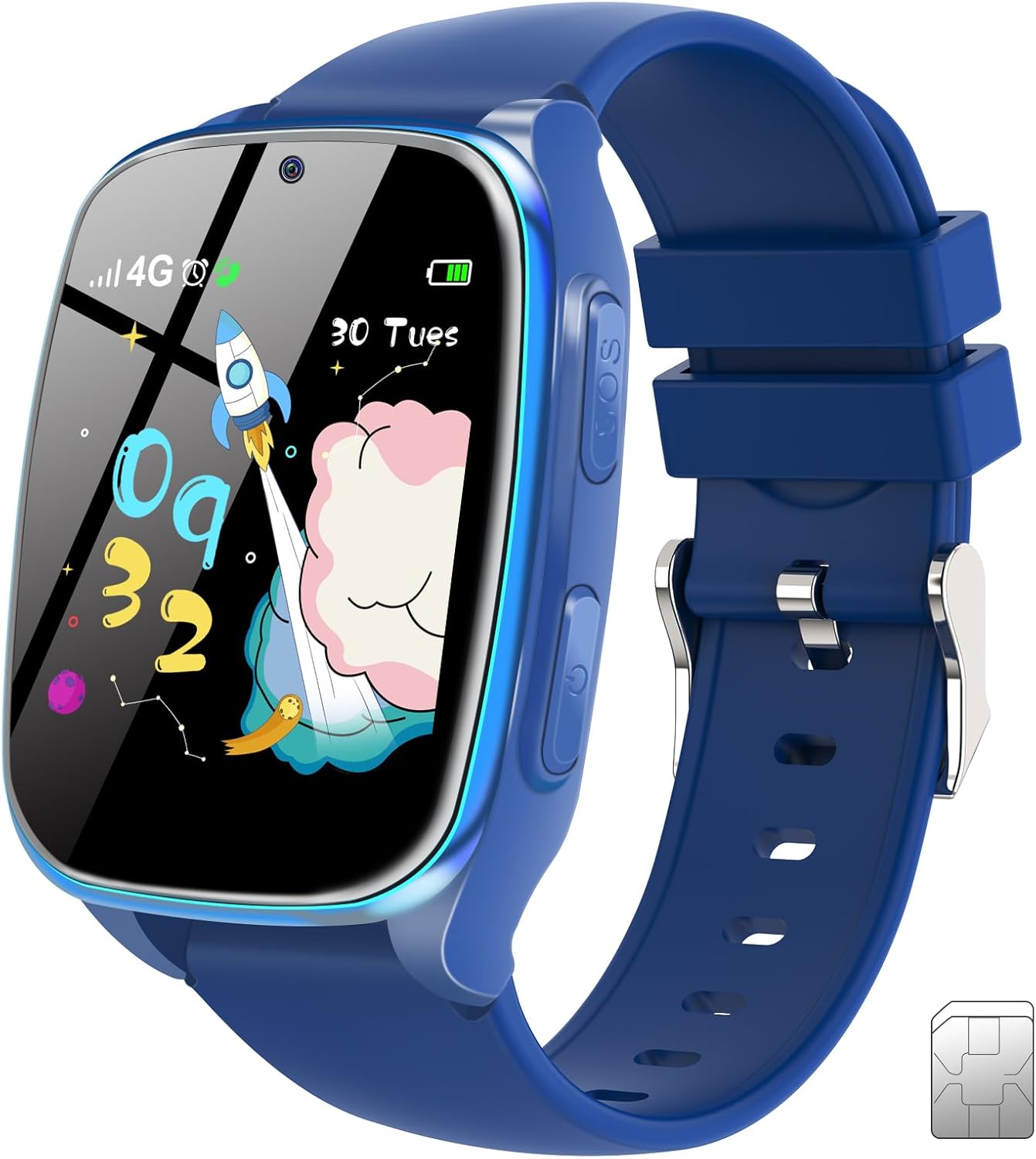 4G Kids Smartwatch - Call, SOS, Games, Camera, Music (Navy Blue)