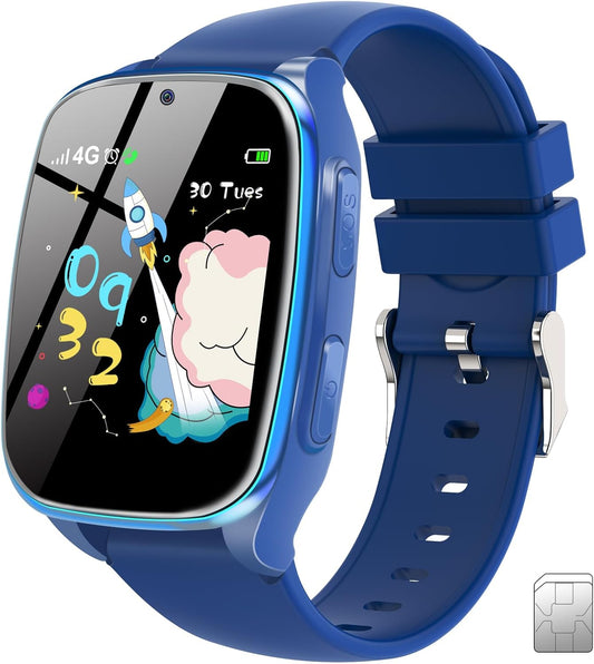 4G Kids Smartwatch - Call, SOS, Games, Camera, Music (Navy Blue)