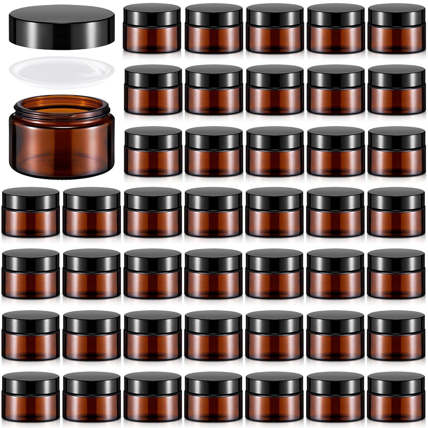 60 Pcs 1oz Glass Jars with Lids for Travel and DIY Projects