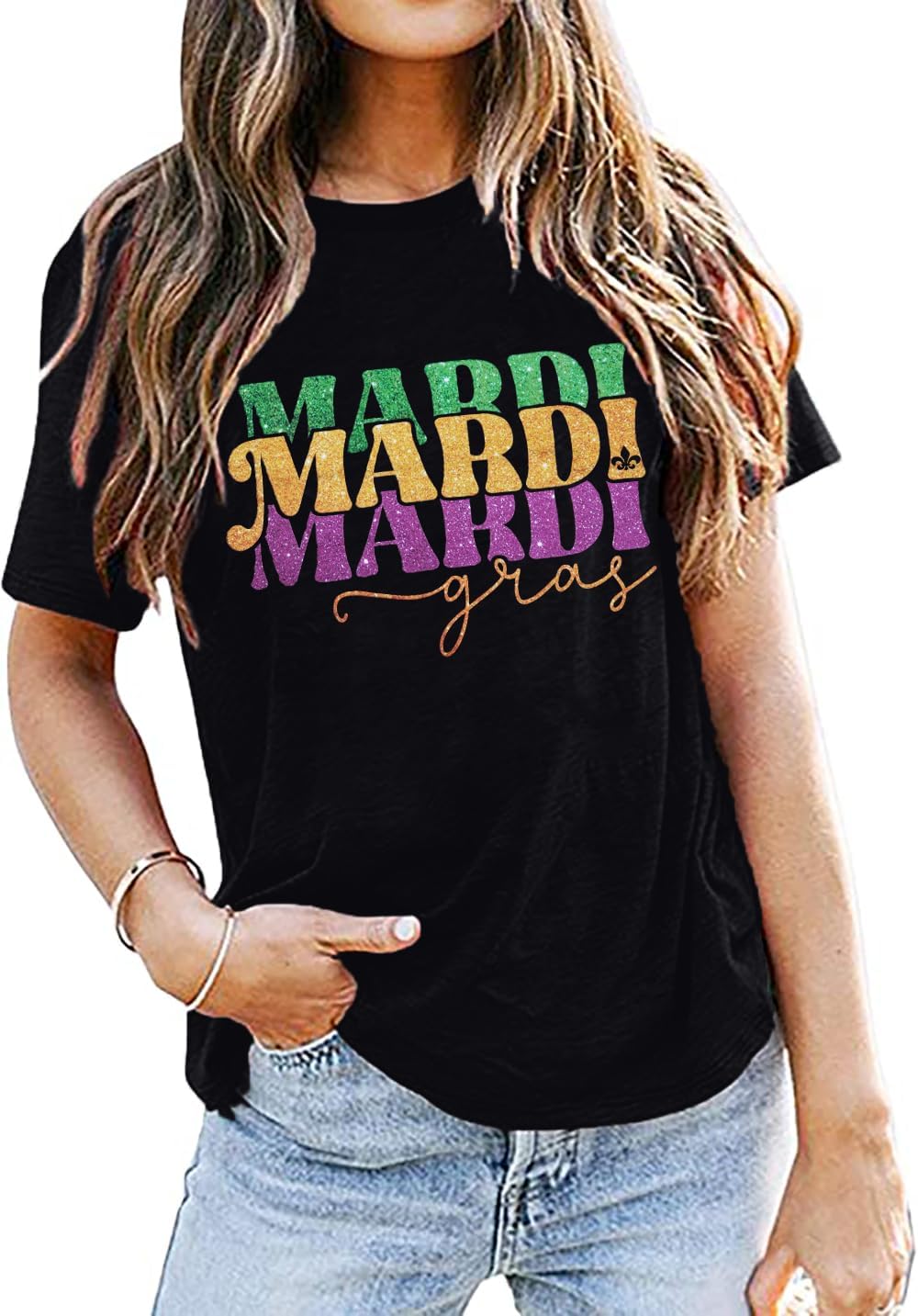 Stylish Mardi Gras Women's Tee by UNIQUEONE