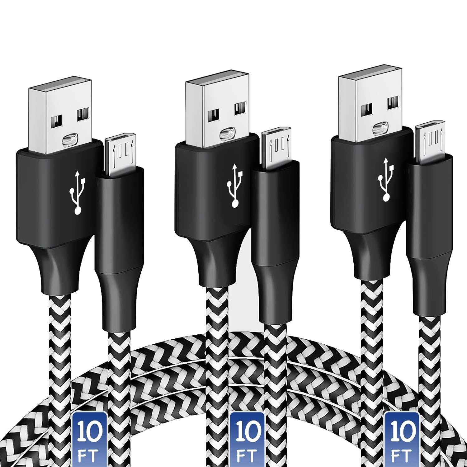 Extra Long Durable Charger Cables 3 Pack - Oillgle
