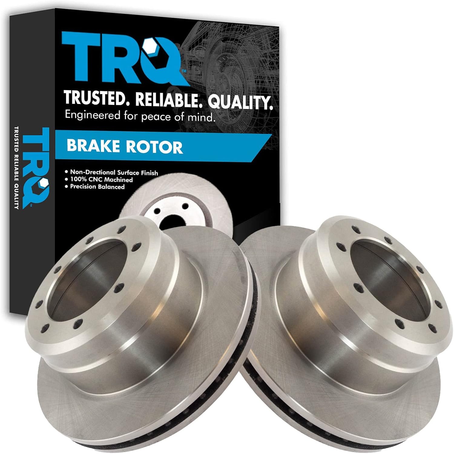 TRQ Rear Brake Rotors Set for 2005-2012 Ford F-350 Super Duty