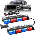 Nilight 32LED Red Blue Emergency Dash Strobe Lights - High Visibility