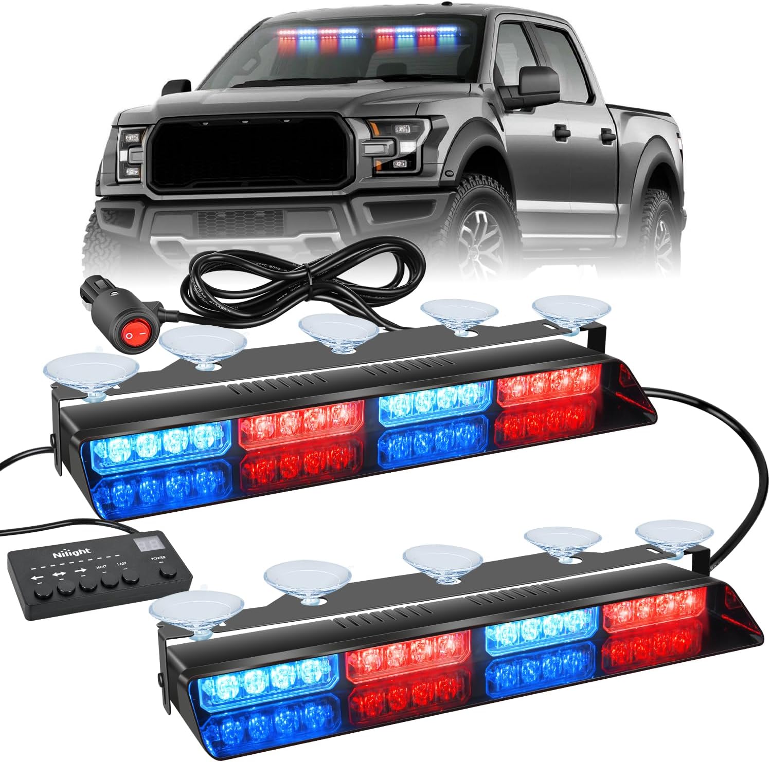 Nilight 32LED Red Blue Emergency Dash Strobe Lights Review