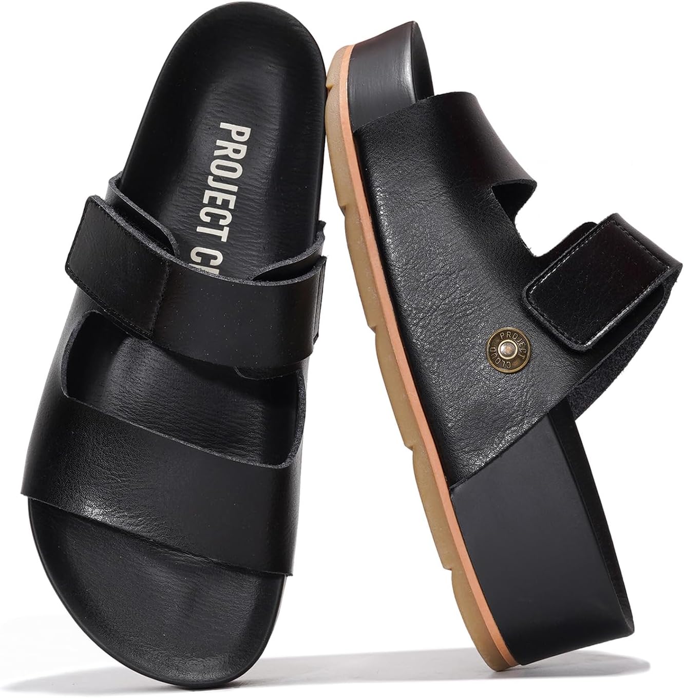 Project Cloud Genuine Leather Platform Sandals for Women 2025