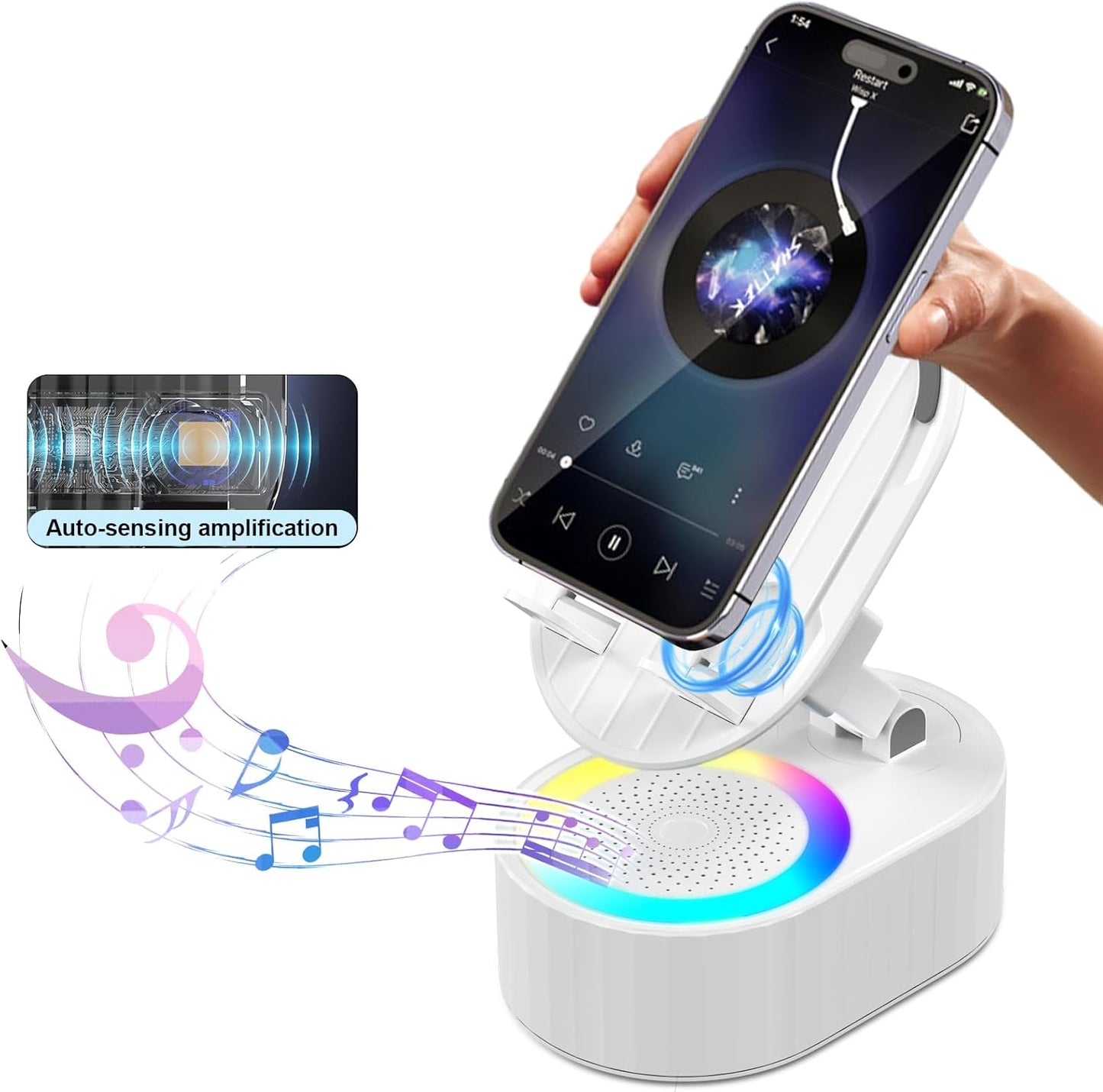 5in1 Wireless Speaker & Phone Holder with Ambient Light