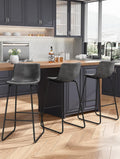 Bar Stools Set of 3 30in Faux Leather Counter Height Stools