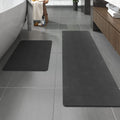 Bath Mat Non Slip Quick Dry Absorbent Thin Bathroom Rug - Dark Grey