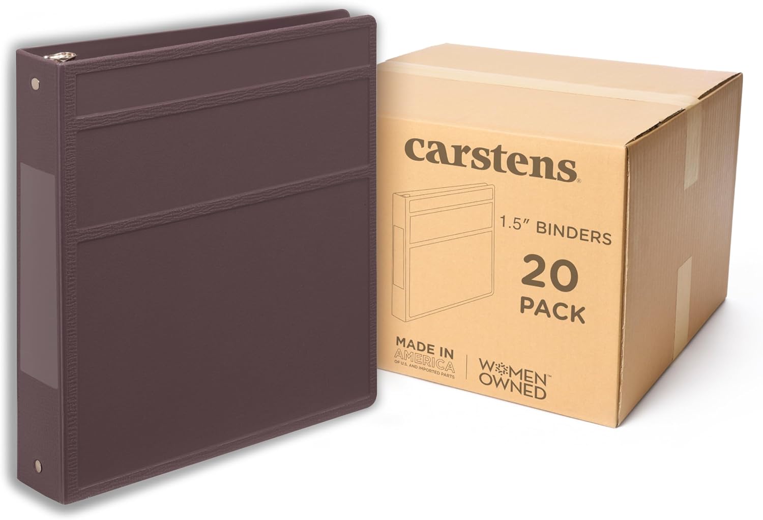 Carstens 1.5-Inch Heavy Duty 3-Ring Binder for Efficient Storage