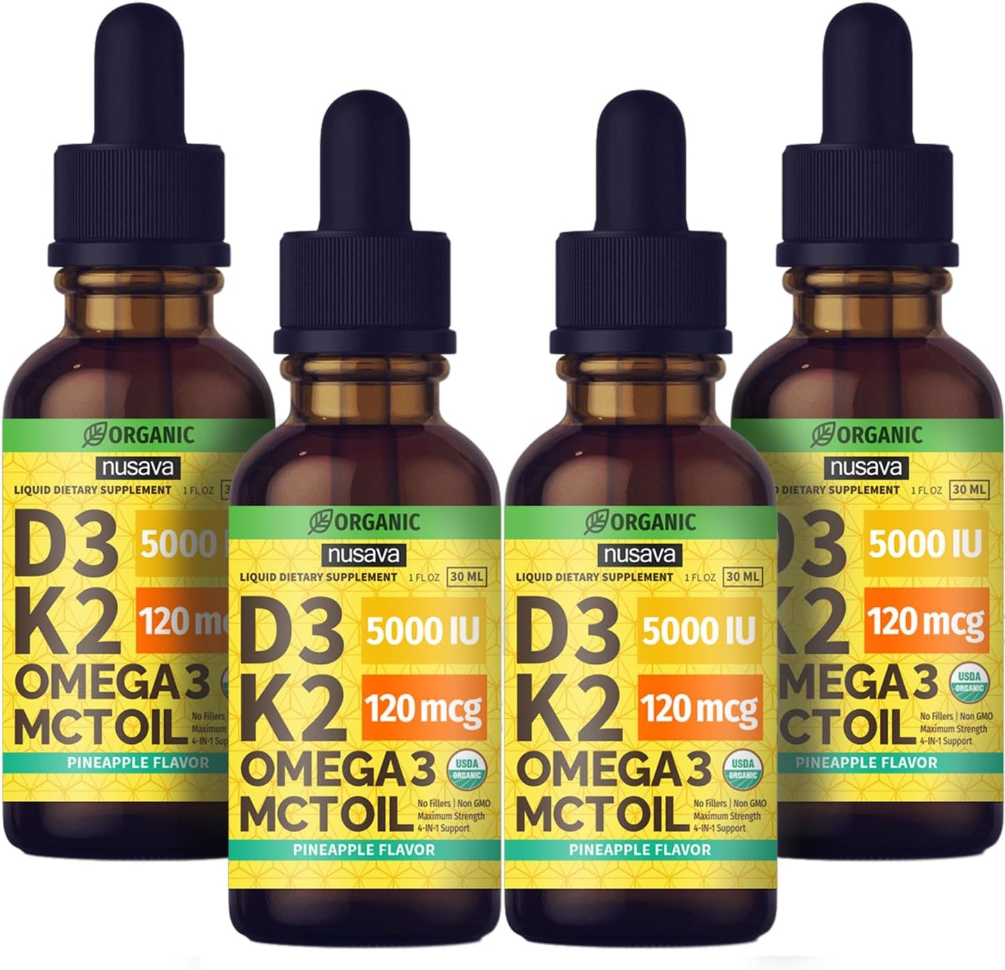 Organic Vitamin D3 K2 Drops with MCT Oil for Immune Support
