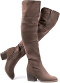 Women's Thigh High Boots Over the Knee - Stacked Block Heel Comfort