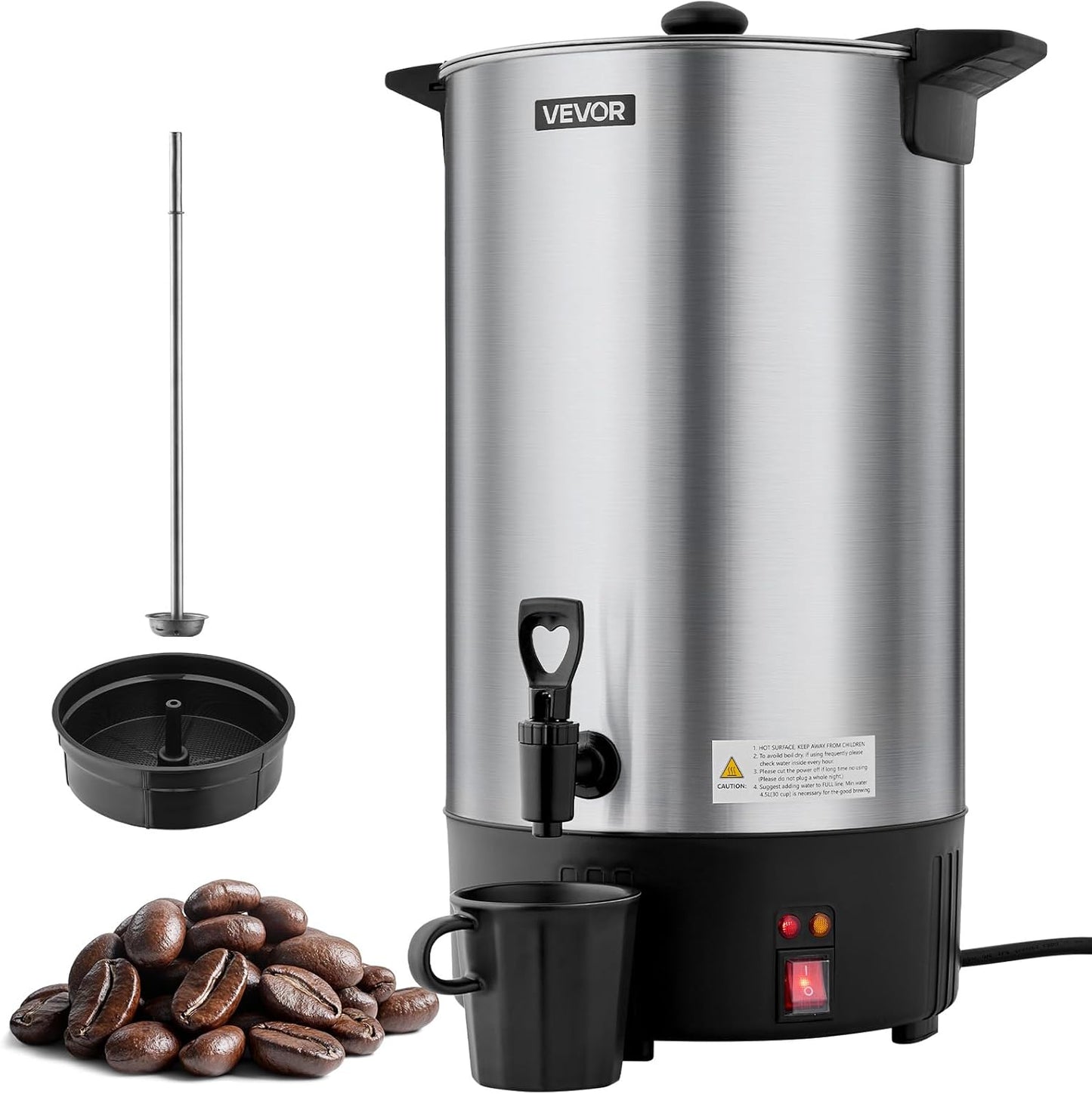 VEVOR Commercial Coffee Urn for 100 Cups - Quick Brewing