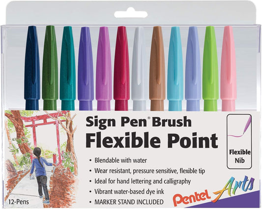 Pentel Arts Sign Pen Brush Tip Assorted Colors 12 Pack Review
