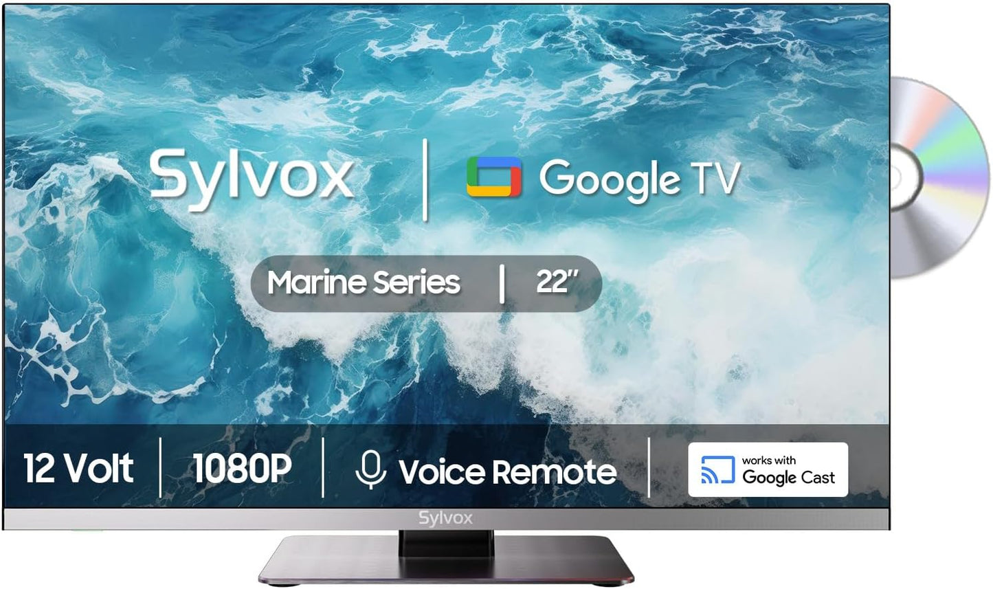SYLVOX 22 Smart 12V TV with Built-In DVD Player