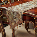 Luxury Vintage Design Table Runner 12x90 in - Embroidered Jacquard