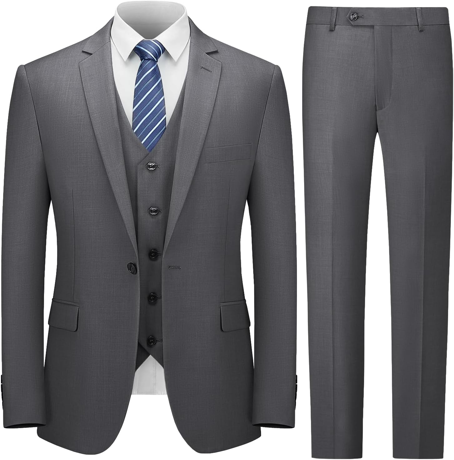 Cooper & Nelson Men's Slim Fit 3 Piece Suit Set for Any Occasion
