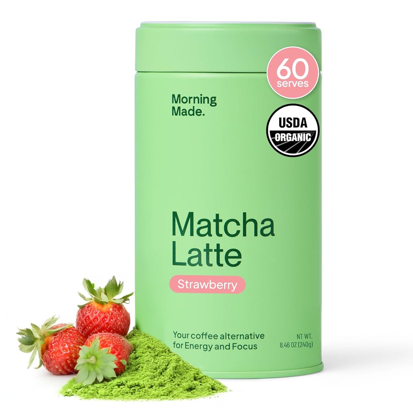Morning Made Strawberry Flavoured Ceremonial Matcha Powder
