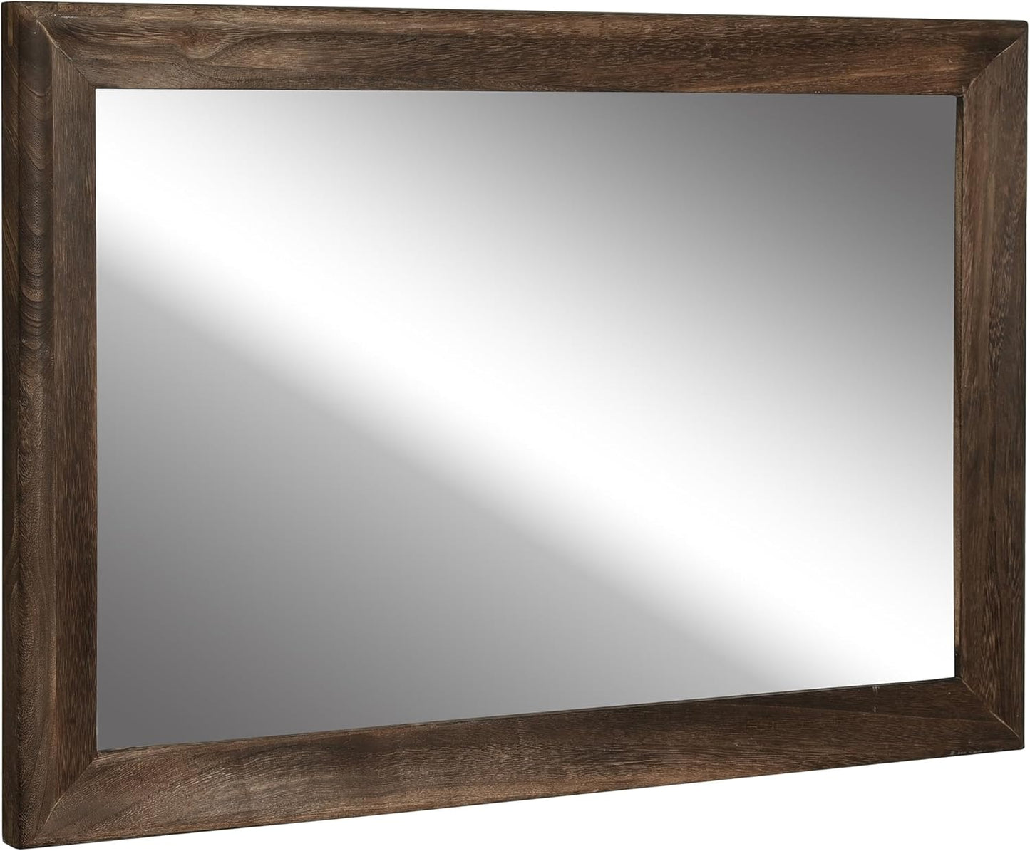 CULER Rustic Wood Wall Mirror for Bathroom and Living Room