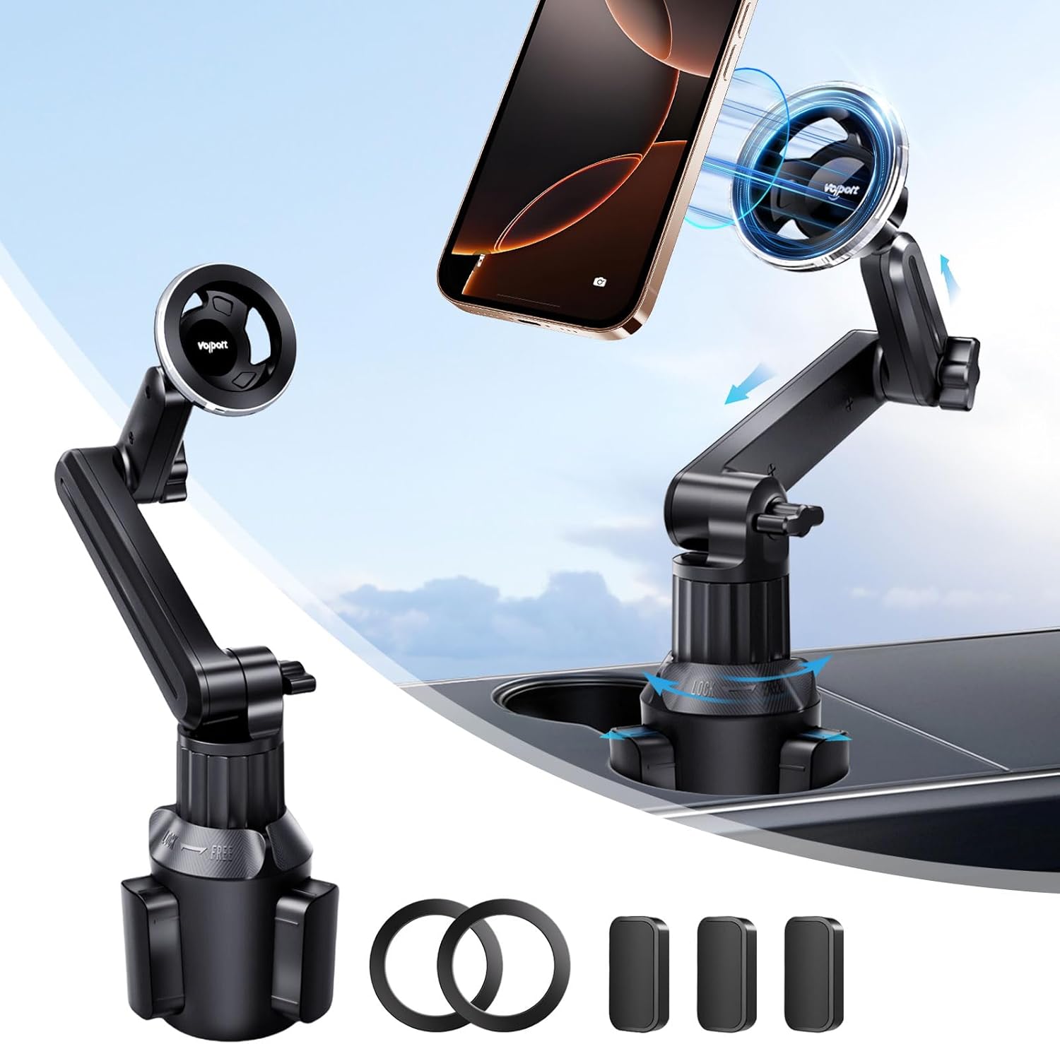 MagSafe Cup Phone Holder for Tesla: Magnetic Mount