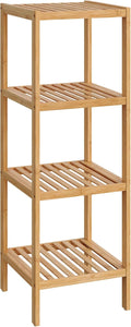Bamboo Storage Shelf 4-Tier - Space-Saving Vertical Organizer