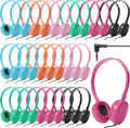 30 Pack Wired Headphones for Kids - Adjustable On Ear Classroom Set