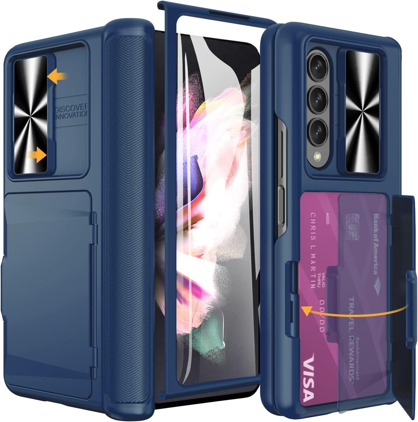 Vihibii Samsung Galaxy Z Fold 3 Case with Hinge Protection