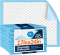 Disposable Underpads 17 in x 24 in 300-Count - Thick Super Absorbent