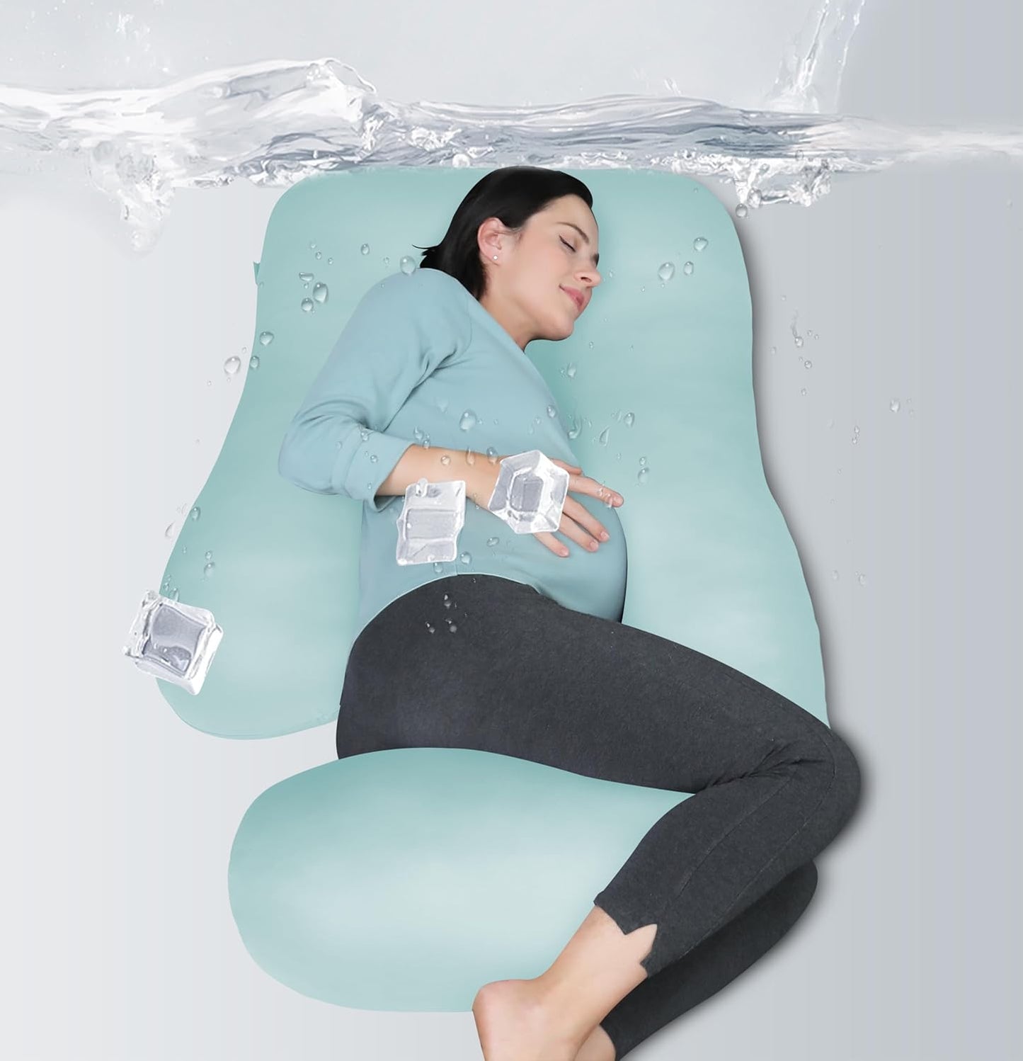 MOON PARK Pregnancy Pillow - U Shaped Full Body Support 57 in