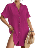 Bsubseach Women Swimsuit Coverup Shirt Dress Button Down