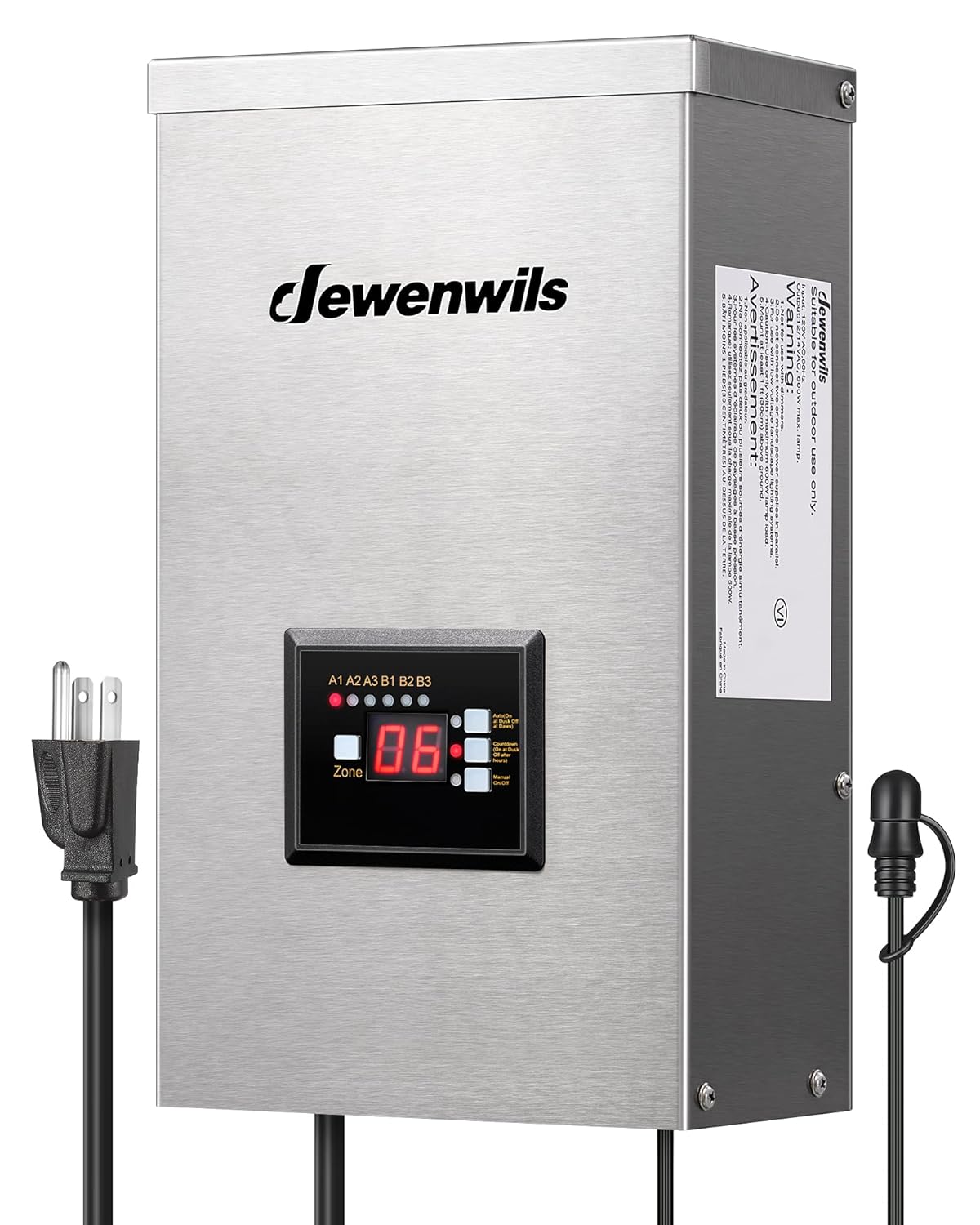DEWENWILS 600W Low Voltage Landscape Transformer for Outdoor Use