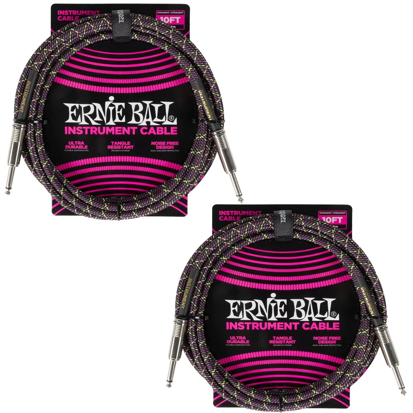 Ernie Ball Braided Instrument Cable Set for Superior Sound Quality