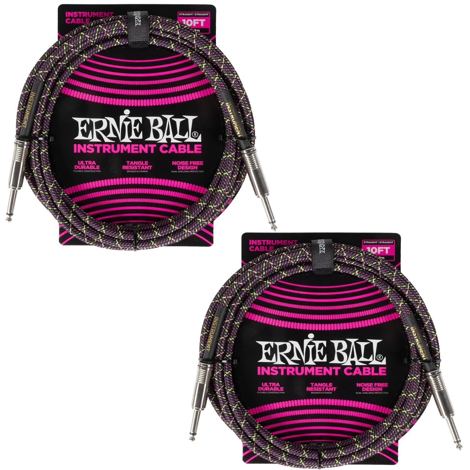 Ernie Ball Braided Instrument Cable Set for Superior Sound Quality