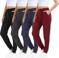 4 Pack Womens Joggers with Pockets Lightweight Sweatpants - Soft Mgput
