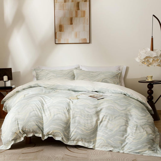 Ultra Soft Floral Pattern Duvet Cover Set Queen Size 3-PC