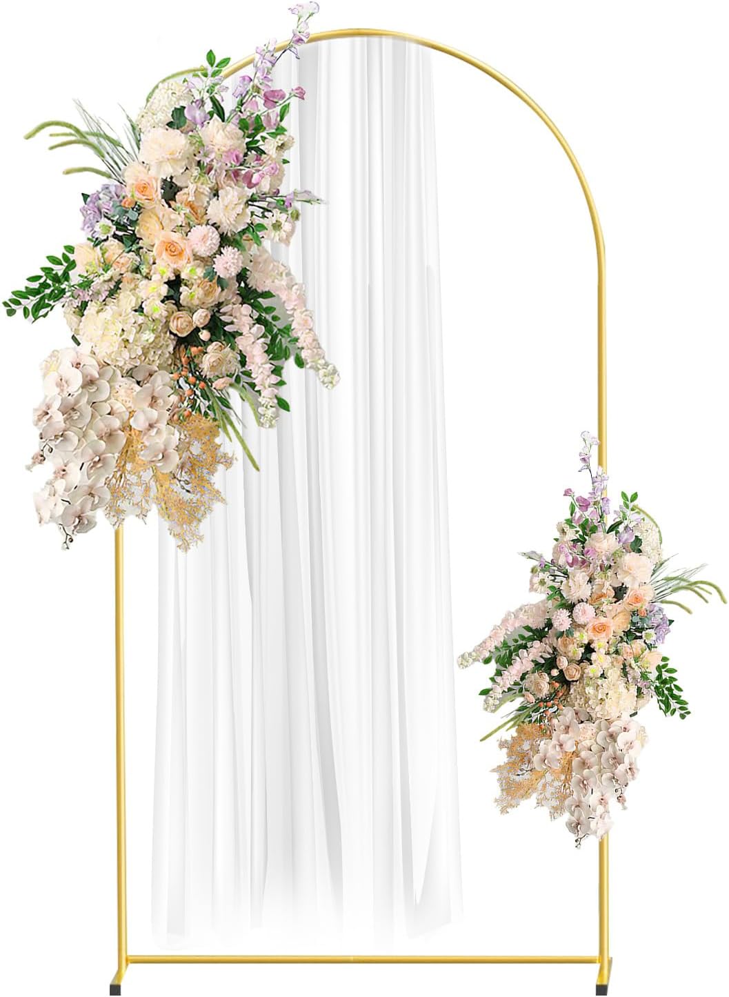 6.6FT Gold Metal Arch Backdrop Stand for Weddings and Events