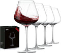 Hand Blown Italian Style Crystal Burgundy Wine Glasses - Ultra Clear