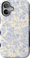 Casely iPhone 16 Case Cupid's Canvas Periwinkle Floral - Bold