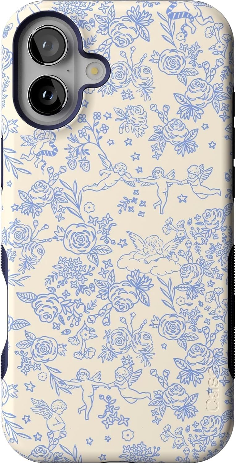 Casely iPhone 16 Case - Cupid's Canvas in Periwinkle Floral