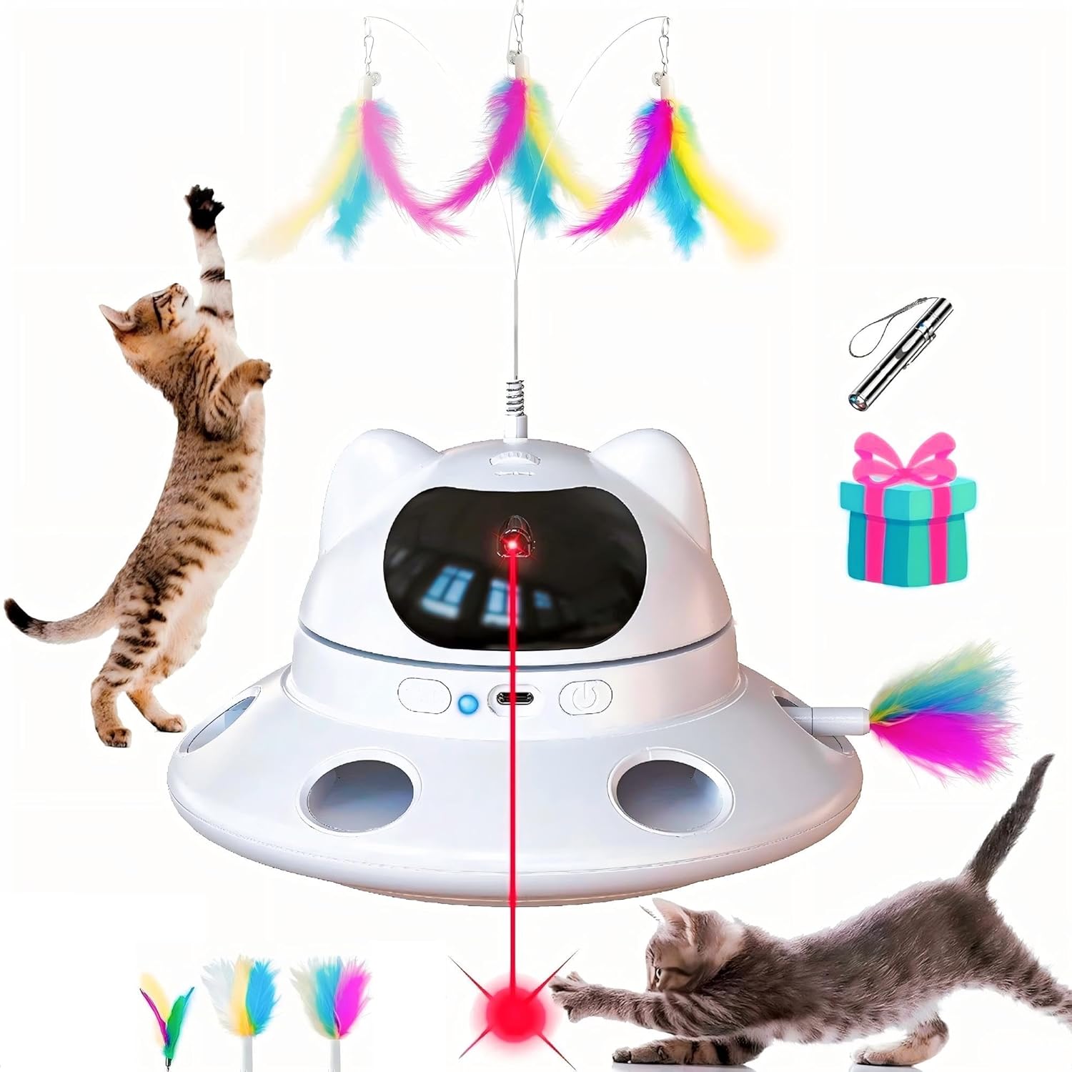 Interactive Cat Laser Toy for Fun Indoor Playtime & Stimulation