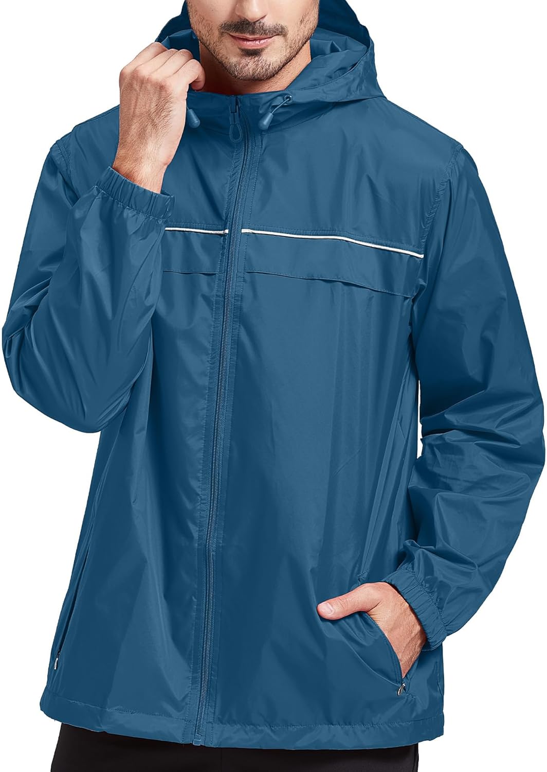 SWISSWELL Rain Jacket Men Waterproof Windbreaker for Casual Use