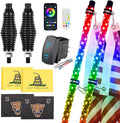 4FT Whip Lights 2 Pack Spiral RGBW Chasing Whips - Night Trail Safety