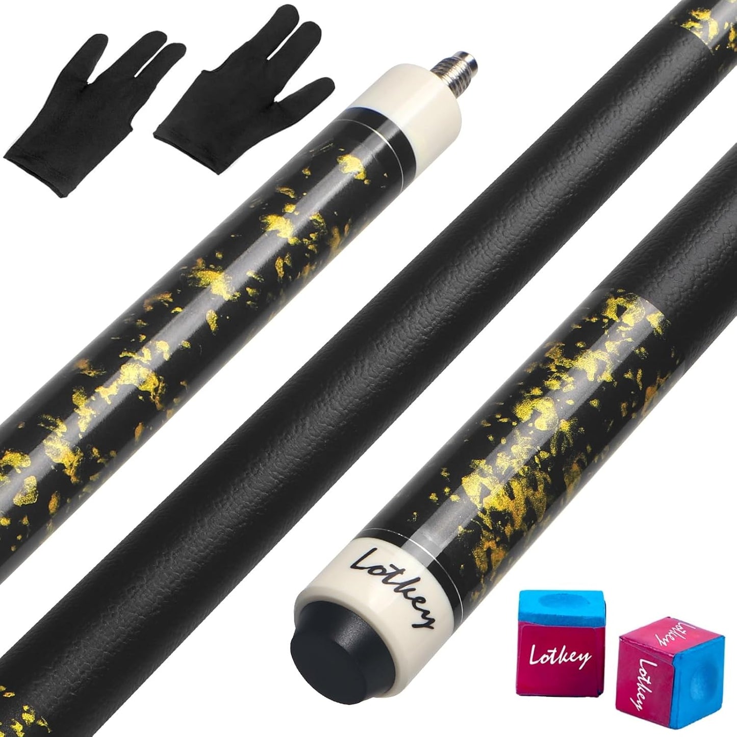 Professional 58 Inch Pool Cue Set with Extra Chalks and Gloves