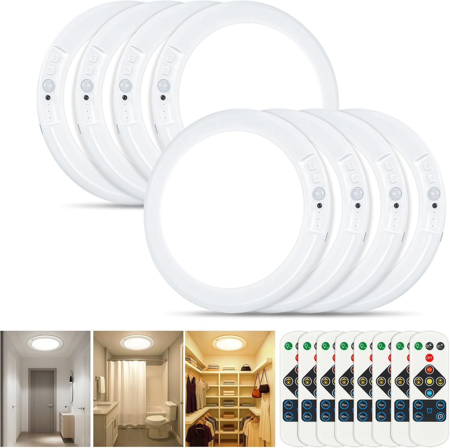 Rechargeable Ceiling Light with Remote for Easy Installation