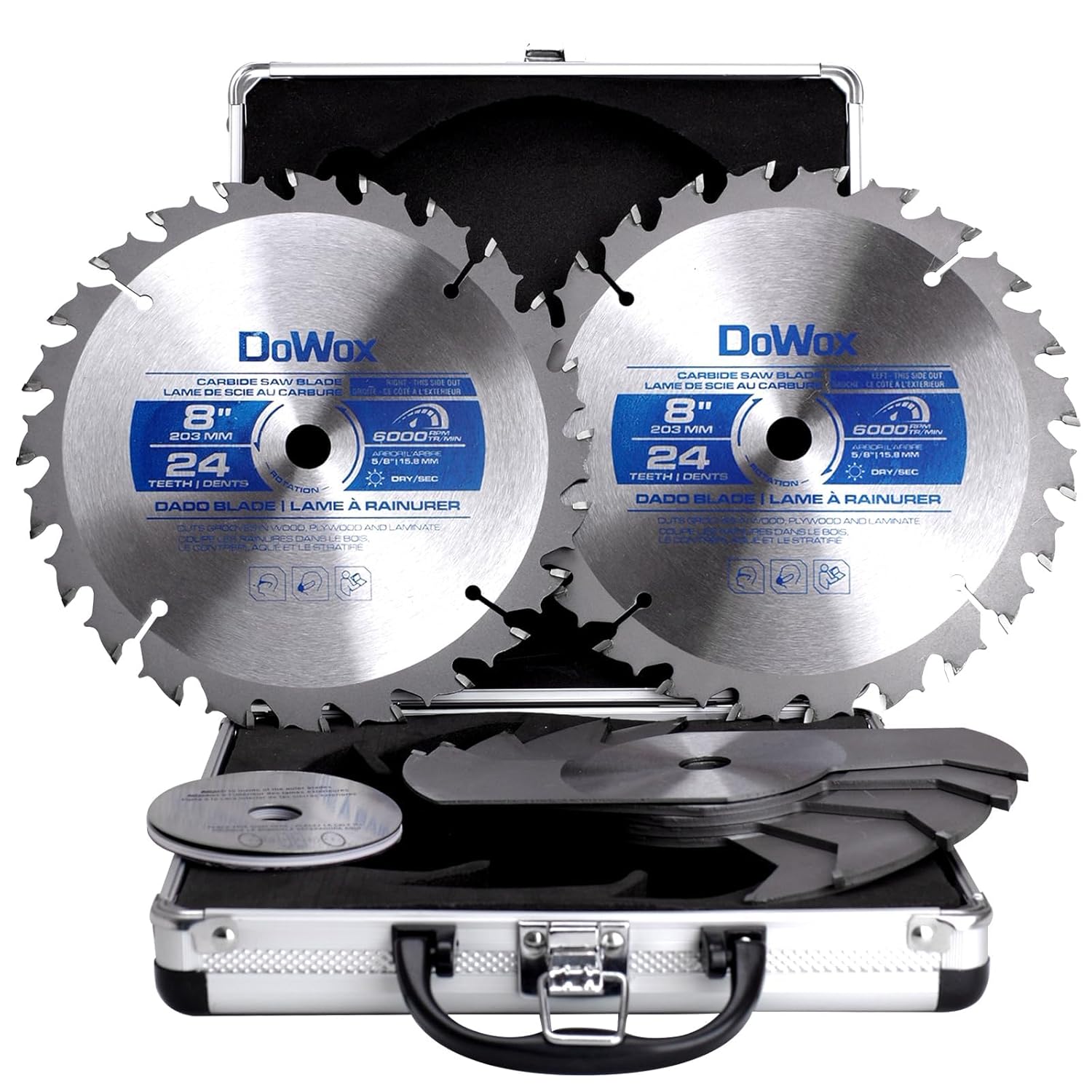 Dado Blade Set 8-Inch 24-Tooth for Precision Woodworking Cuts