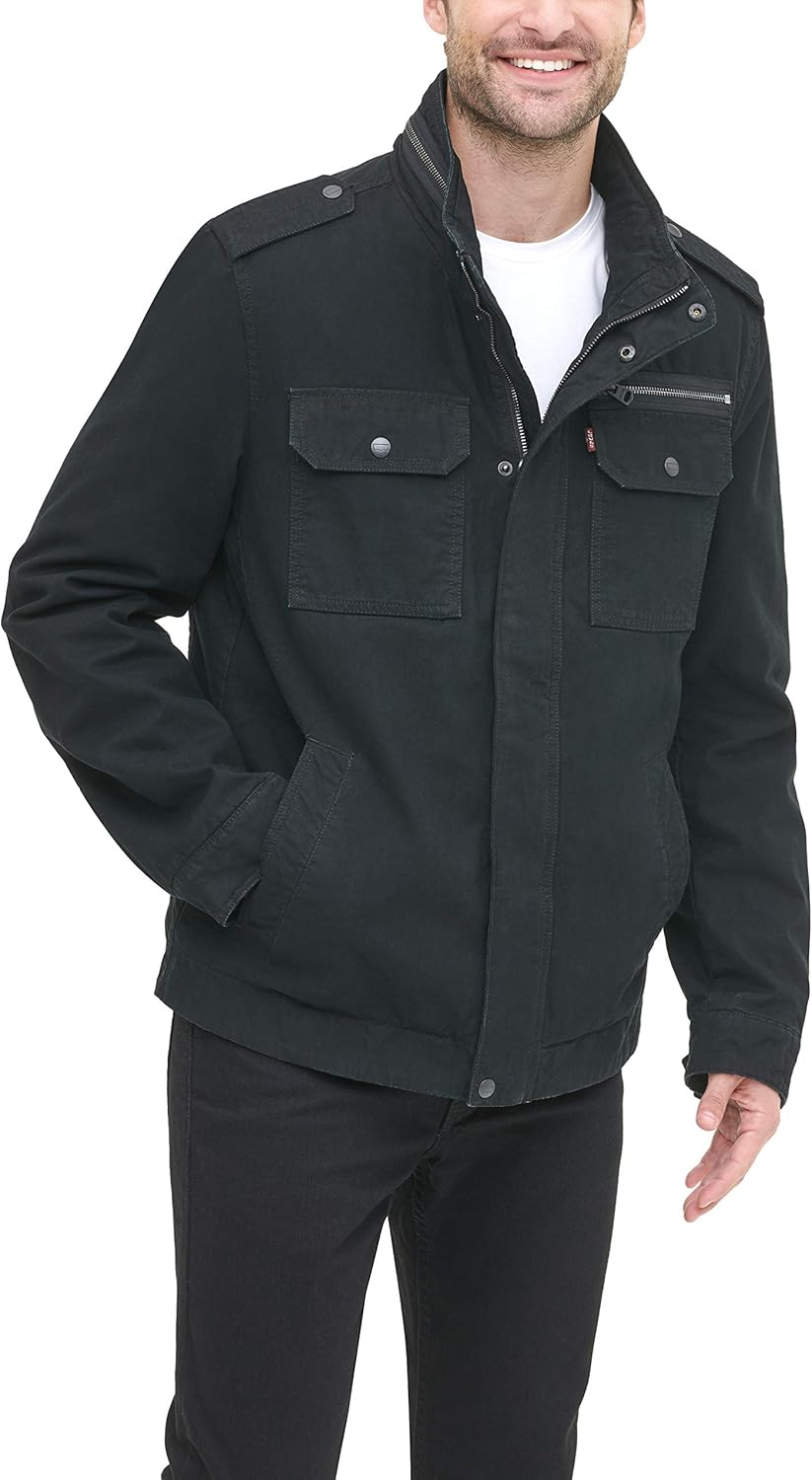 Levi's Mens Washed Cotton Military Jacket for All Sizes
