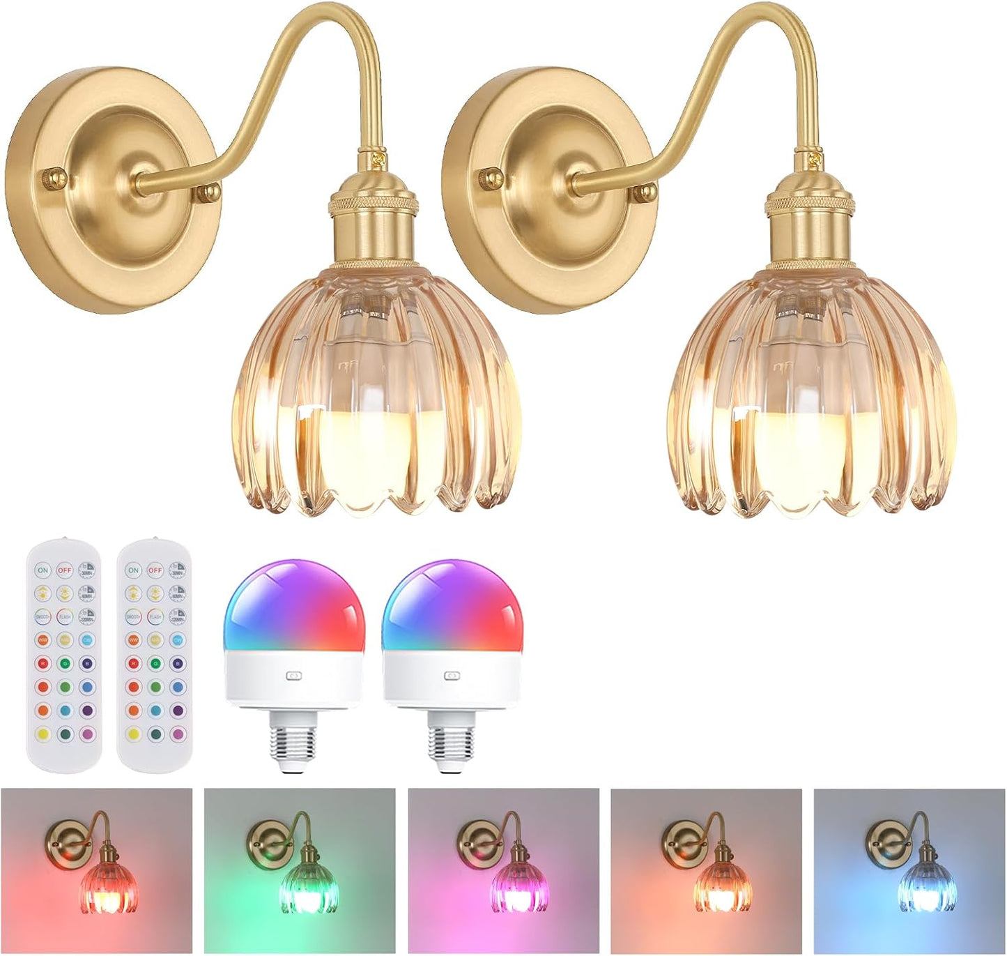Vintage Battery Operated Wall Sconce Set of 2 for Any Room