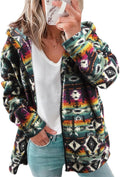 LUKYCILD Womens Western Aztec Print Zip Up Hoodies for Fall