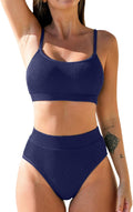 CUPSHE Women's High Waisted Scoop Neck Bikini Set - Textured Two Piece
